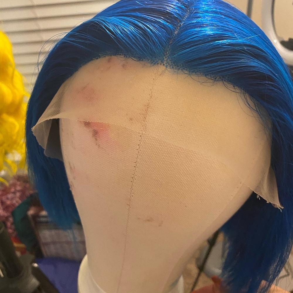 Deep blue wig
